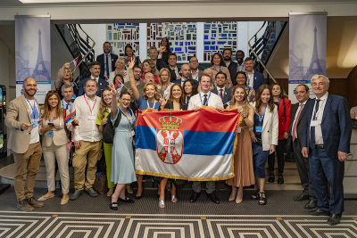 Serbias Delegation atthe 172nd General Assembly of the Bureau International des Expositions (BIE), following the election of Serbiaas host country of Specialised Expo 2027